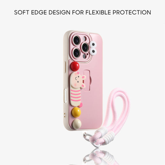 iPhone Lanyard Series | Liquid Silicone Cartoon Phone Case