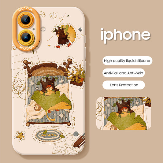 iPhone beads series | Original Cartoon Design Liquid Silicone Phone Case