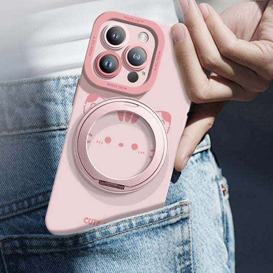 iPhone Lanyard Series | Magnetic Rotating Bracket Cartoon Phone Case