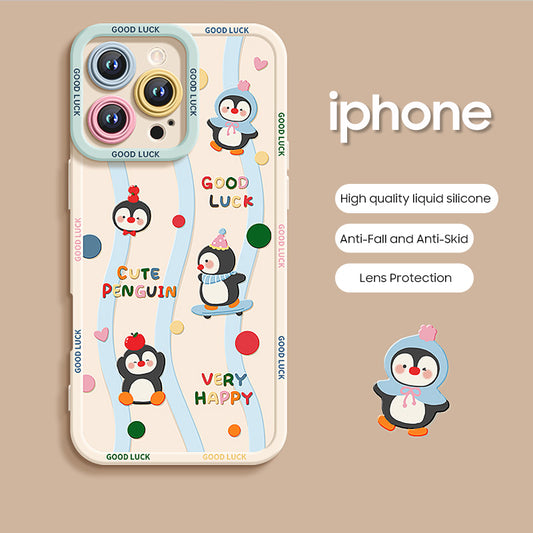 iPhone beads series | Little Penguin Liquid Silicone Phone Case