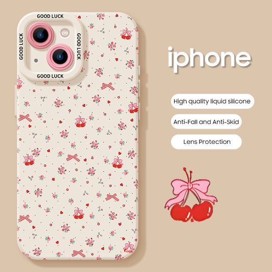 iPhone beads series | Cute Cartoon Liquid Silicone Phone Case