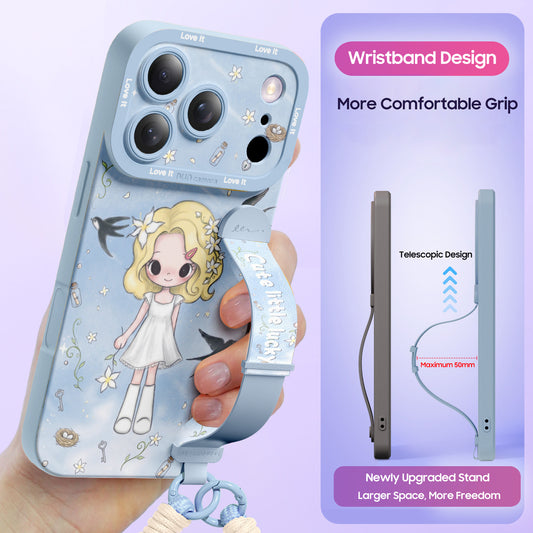 iPhone Wristband Series | "Cute Little Girl" Liquid Silicone Phone Case