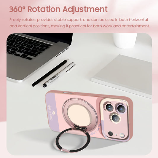 iPhone Lanyard Series | Color-Block Series Rotating Stand Phone Case