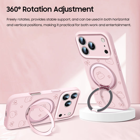 iPhone Lanyard Series | Cartoon Rabbit Rotating Stand Phone Case