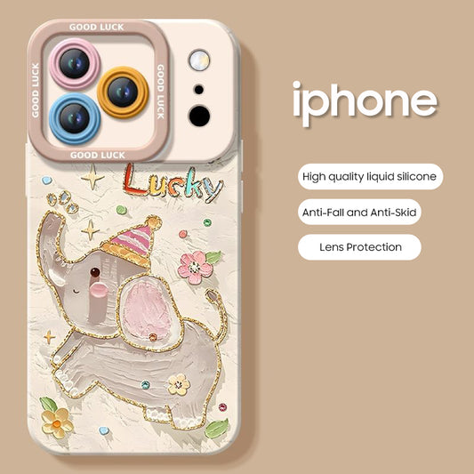 iPhone beads series | Original Cartoon Design Liquid Silicone Phone Case