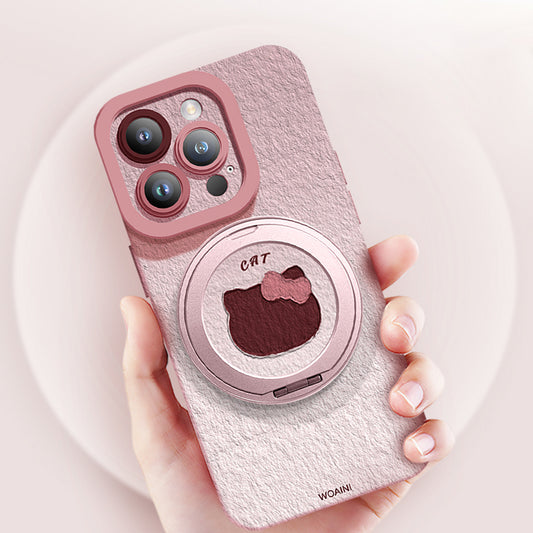 iPhone Lanyard Series | Magnetic Rotating Bracket Cartoon Phone Case
