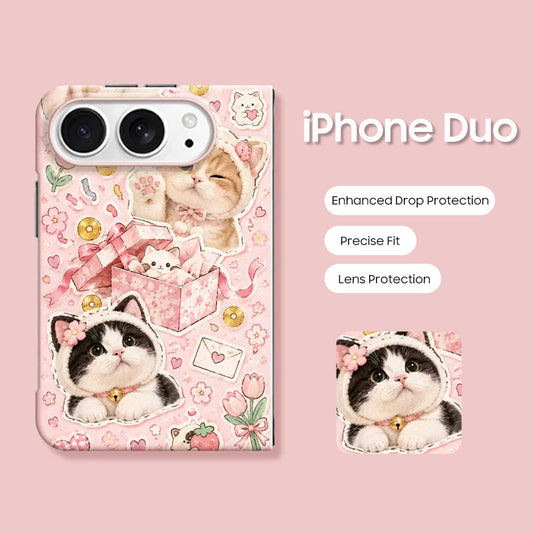 iPhone Duo | Cute Cats and Dogs Phone Case with Matching Beaded Bracelet