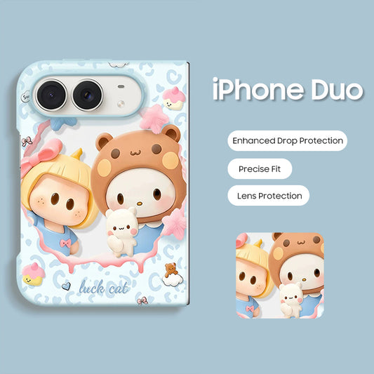 iPhone Duo | Cute Cartoon Phone Case with Matching Beaded Bracelet
