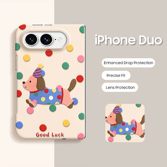 iPhone Duo | Puppy Polka Dot Case with Matching Beaded Bracelet
