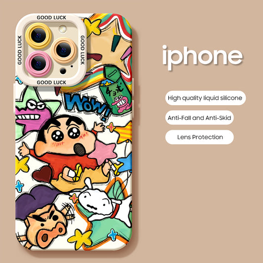 iPhone beads series | Crayon Shin-chan Liquid Silicone Phone Case