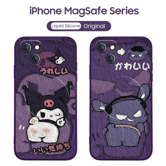 iPhone Lanyard Series | Kuromi Liquid Silicone MagSafe Phone Case