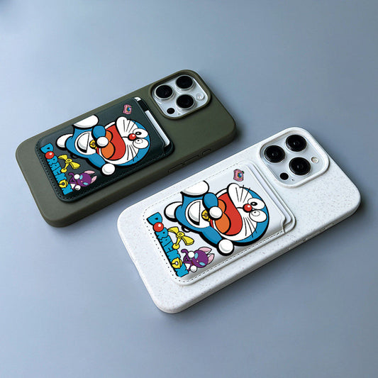 Leather Wallet With MagSafe - Doraemon