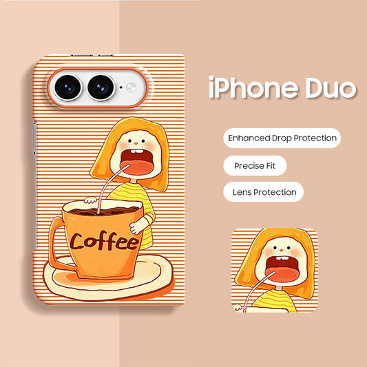 iPhone Duo | Coffee Girl Phone Case with Matching Beaded Bracelet