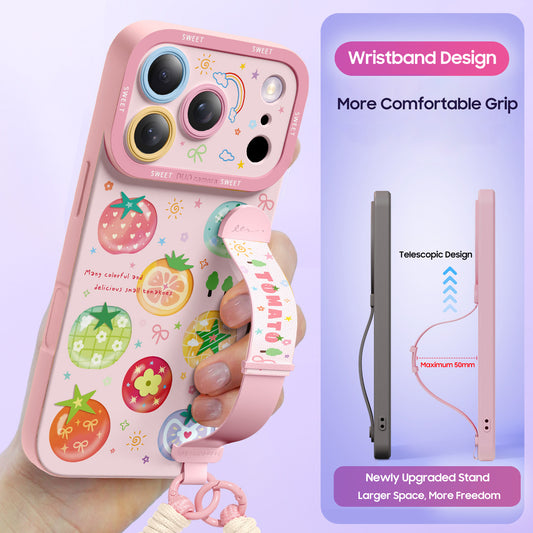 iPhone Wristband Series | "Colored Tomatoes" Liquid Silicone Phone Case