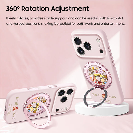 iPhone Lanyard Series | Cartoon Rotating Stand Phone Case