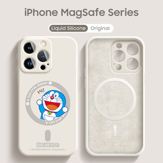 iPhone Lanyard Series | Doraemon Liquid Silicone MagSafe Phone Case