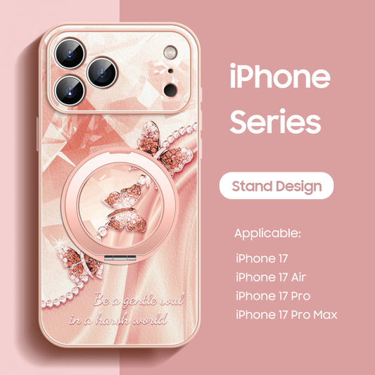 iPhone Lanyard Series | Beautiful Butterfly Phone Case with Rotating Stand Design