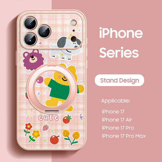 iPhone Lanyard Series | Magnetic Rotating Bracket Cartoon Phone Case