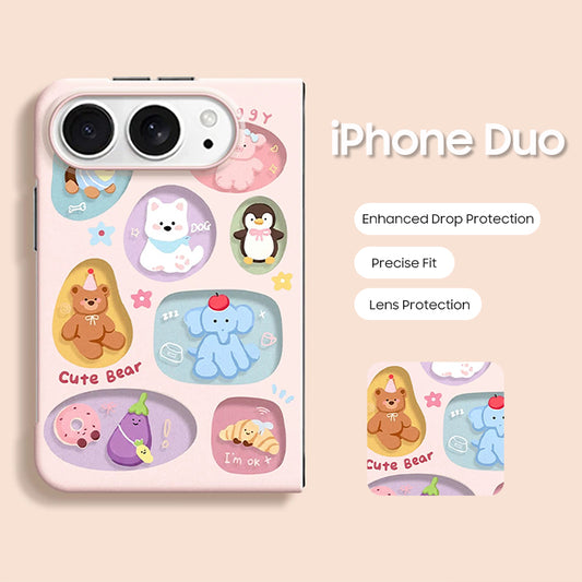 iPhone Duo | Cartoon Phone Case with Matching Beaded Bracelet