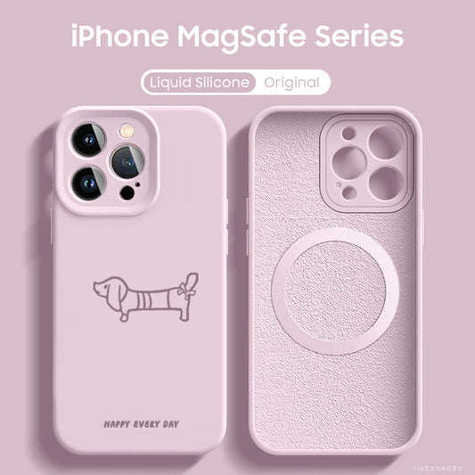 iPhone Lanyard Series | Dachshund Liquid Silicone MagSafe Phone Case