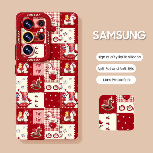 Samsung Series | Cartoon Pony Print Liquid Silicone Phone Case