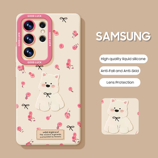 Samsung Series | Cute Puppy Liquid Silicone Phone Case