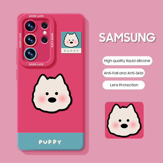 Samsung Series | Cute Puppy Liquid Silicone Phone Case