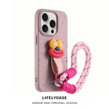 iPhone Lanyard Series |  Cute and Funny Cartoon Leather Phone Case