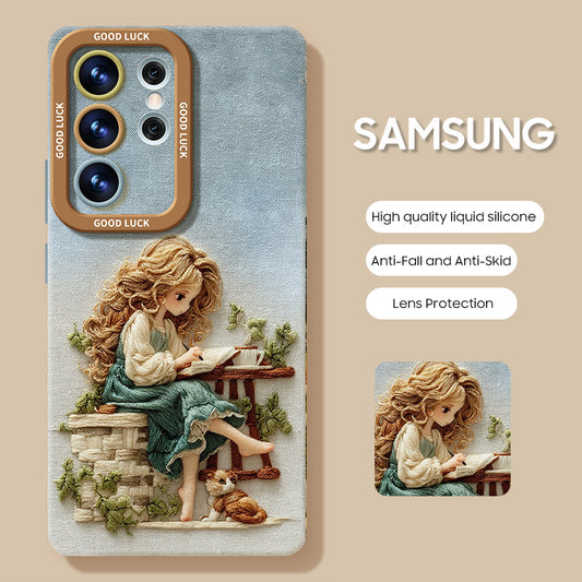 Samsung Series | Cute Little Girl Liquid Silicone Phone Case
