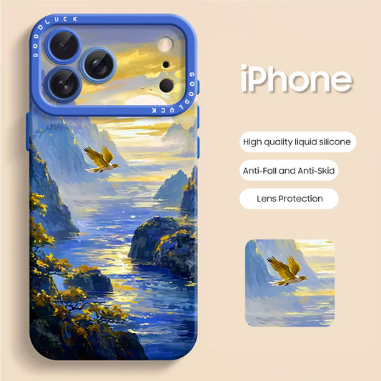 iPhone Beads Series | Scenic Painting Liquid Silicone Phone Case