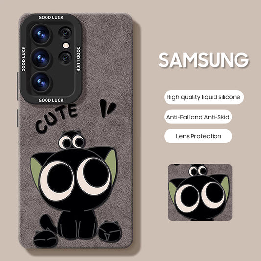 Samsung Series | Little Black Cat Liquid Silicone Phone Case