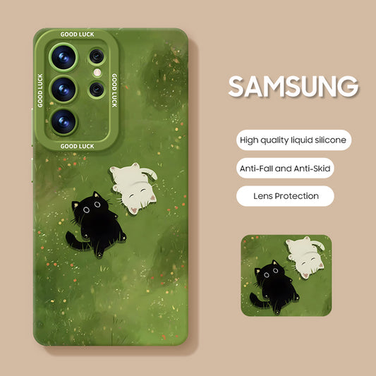 Samsung Series | "Kitten on the Grass" Liquid Silicone Phone Case