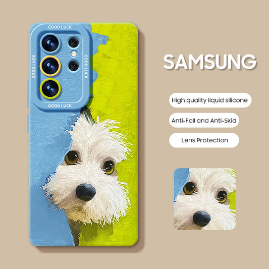 Samsung Series | Cute Puppy Liquid Silicone Phone Case
