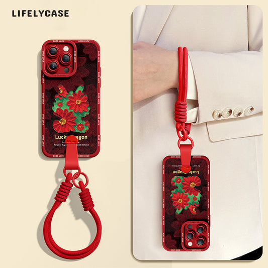 iPhone Series | Relief Dragon Silicone Phone Case [free Wrist Rope/Cross-Body Strap Rope]