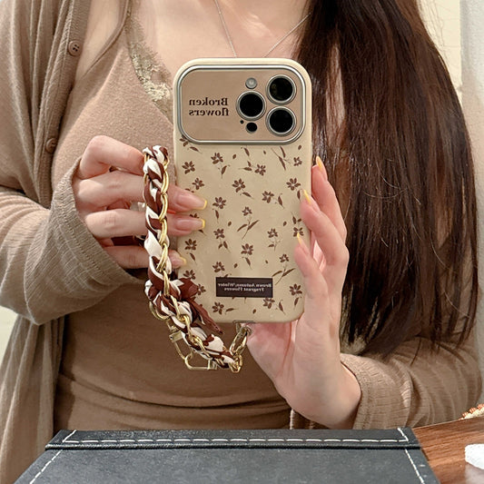 iPhone Lanyard Series | Silk Scarf Bracelet Floral Design Elegant Phone Case