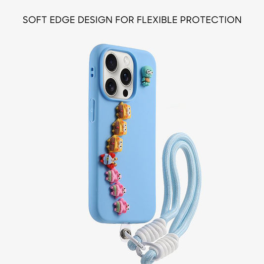 iPhone Lanyard Series | Liquid Silicone Cartoon Phone Case