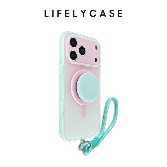 iPhone Lanyard Series | Candy Color Gradient Phone Case with Pop-Socket Grip