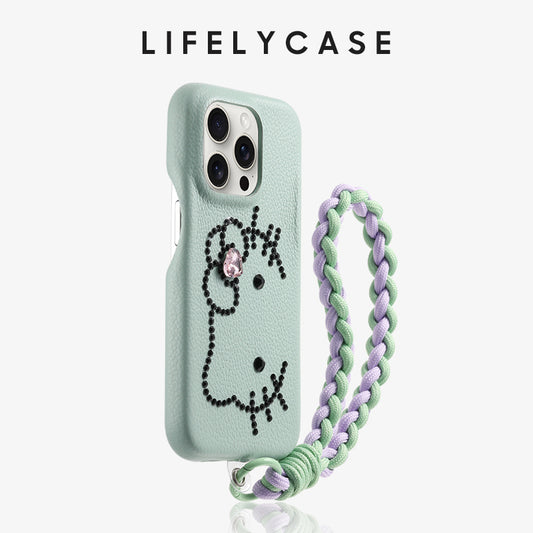 iPhone Lanyard Series | Cartoon Design Leather Phone Case