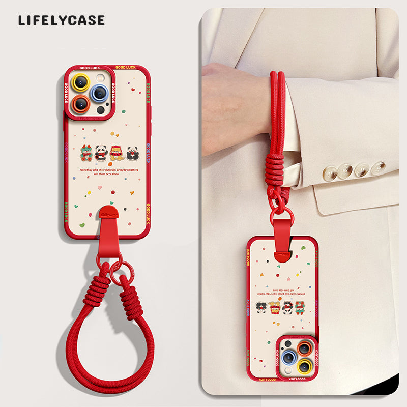 iPhone Series | Cartoon Dragon Silicone Phone Case [free Wrist Rope/Cross-Body Strap Rope]