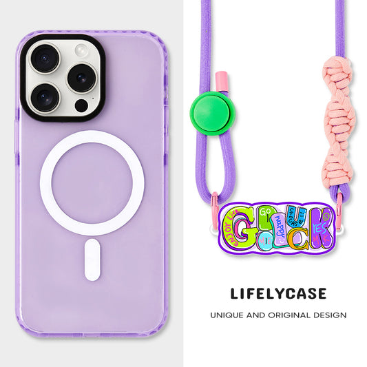 iPhone MagSafe Series | Good Luck Back Clip Lanyard Phone Case