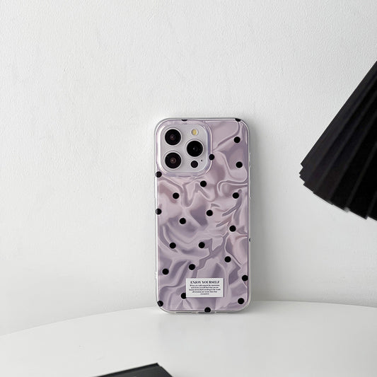 iPhone Lanyard Series | Light Purple Polka Dot Phone Case