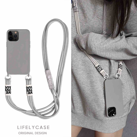 iPhone Lanyard Series | Simple Liquid Silicone Phone Case - Crossbody Lanyard