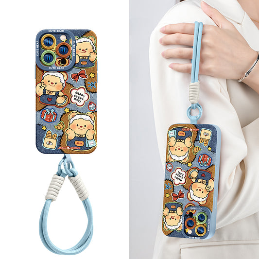 iPhone Lanyard Series | Butter Bear Co-Branded Cartoon Phone Case