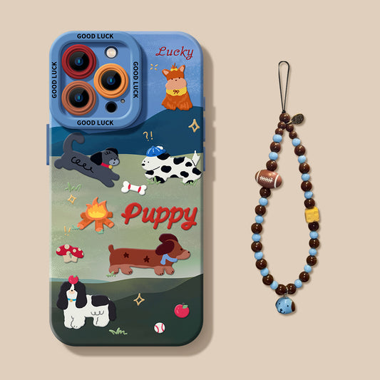 iPhone beads series | Cute Cartoon Liquid Silicone Phone Case