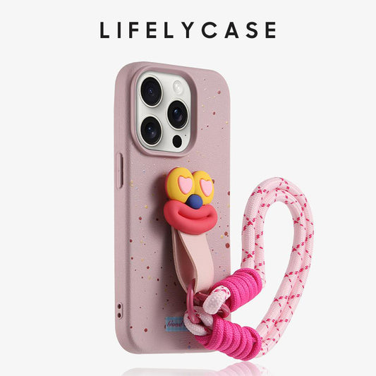 iPhone Lanyard Series |  Cute and Funny Cartoon Leather Phone Case