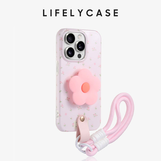 iPhone Lanyard Series | Cartoon Phone Case with Flower Phone Holder