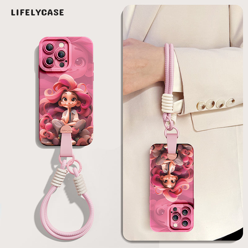 iPhone Series | "Disney Princess" Silicone Phone Case [free Wrist Rope/Cross-Body Strap Rope]