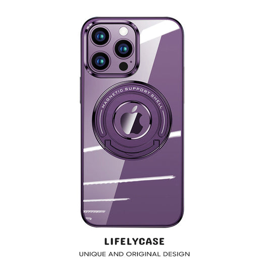 Serie MagSafe para iPhone | Caja plegable transparente galvanizada del teléfono móvil del soporte 