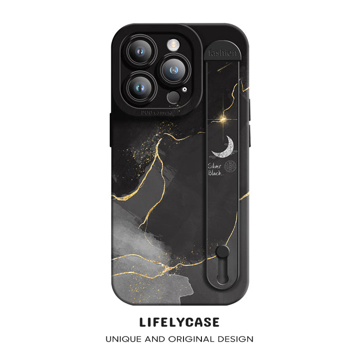 Série iPhone | Étui de téléphone avec bracelet en silicone liquide aquarelle