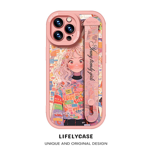 iPhone Series | Fashion Beauty Wristband Holder Leather Phone Case